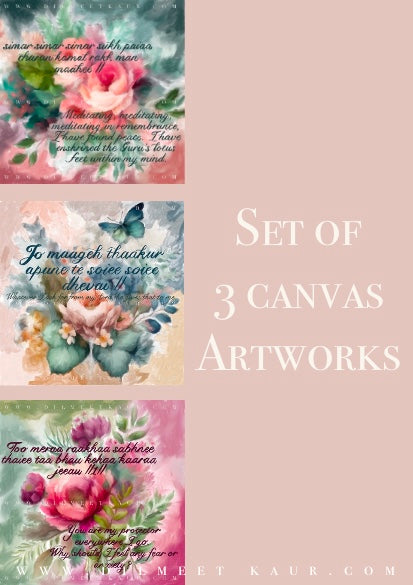 Set of 3 shabad canvases