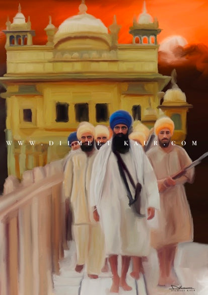 Sant Jarnail Singh Ji at Harmandir sahib artwork