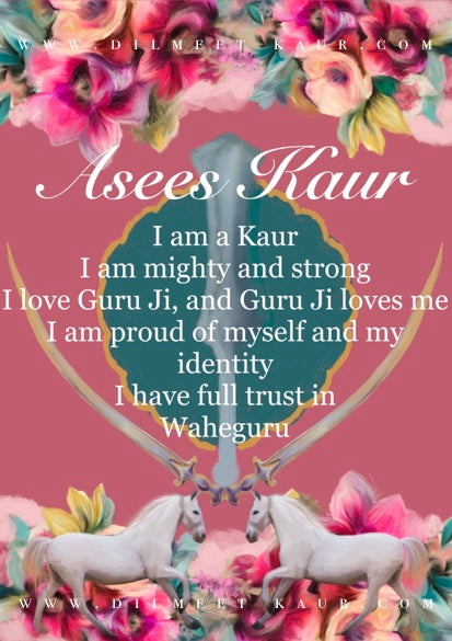 Personalised Girls Sikh Affirmations